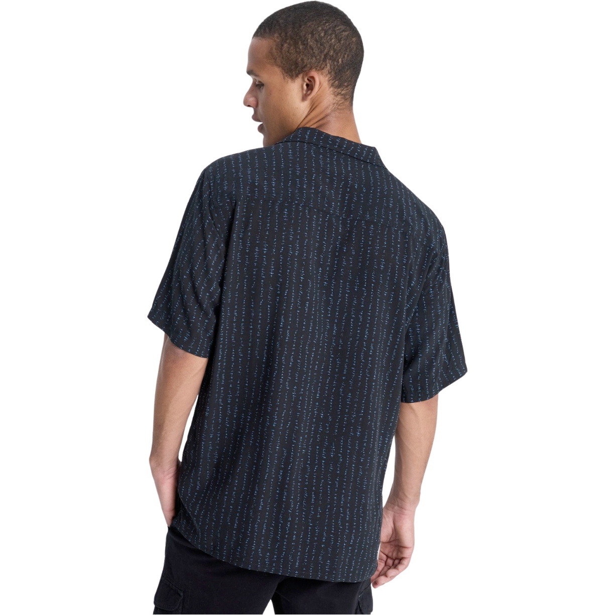 2026 Quiksilver Mens Safe Paradise Shirt EQYWT04691 - Black Vertical Quik Thoughts